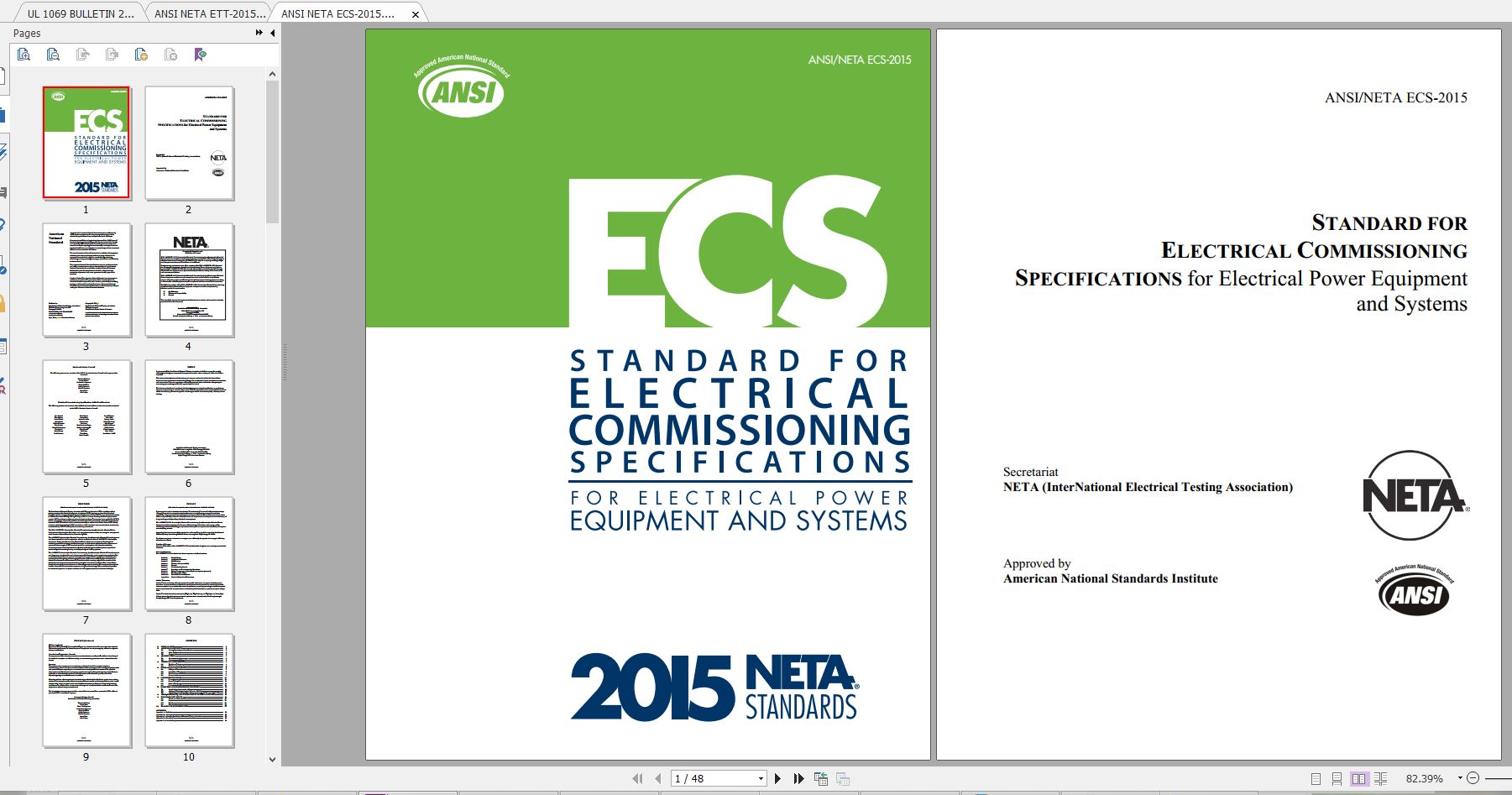 دانلود استاندارد ANSI/NETA ECS 2015 خرید استاندارد Standard For Electrical Commissioning Of Electrical Power Equipment And Systems خرید استاندارد NETA ECS 2015 گیگاپیپر